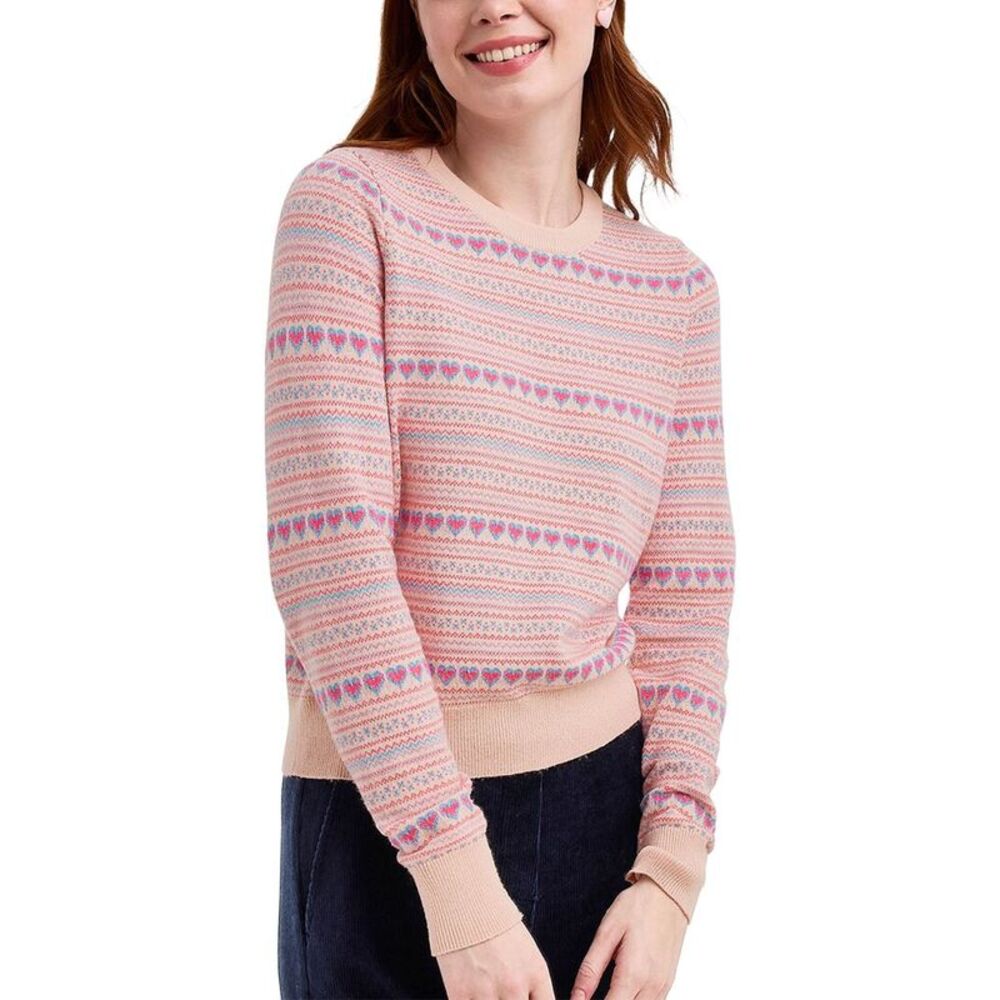 Draper James Womens Fairisle Crewneck Sweater